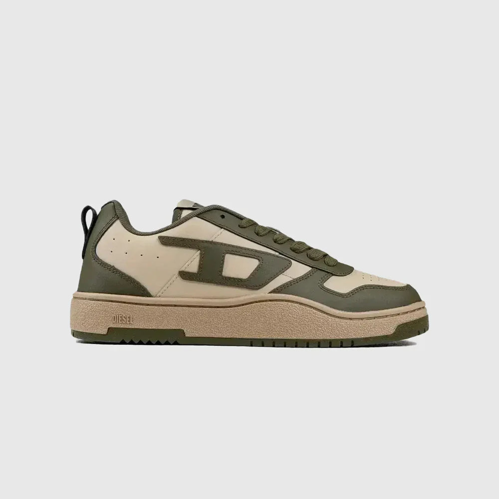 Diesel Mens S-Ukiyo V2 Low Brown and Khaki Sneaker