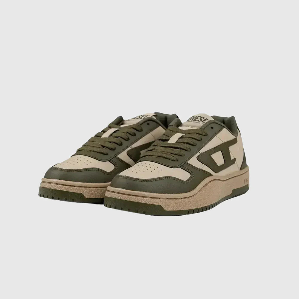 Diesel Mens S-Ukiyo V2 Low Brown and Khaki Sneaker