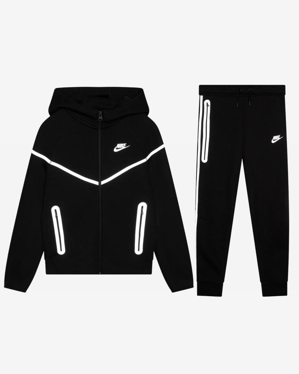 Black Tech Fleece Zip-Up Reflective