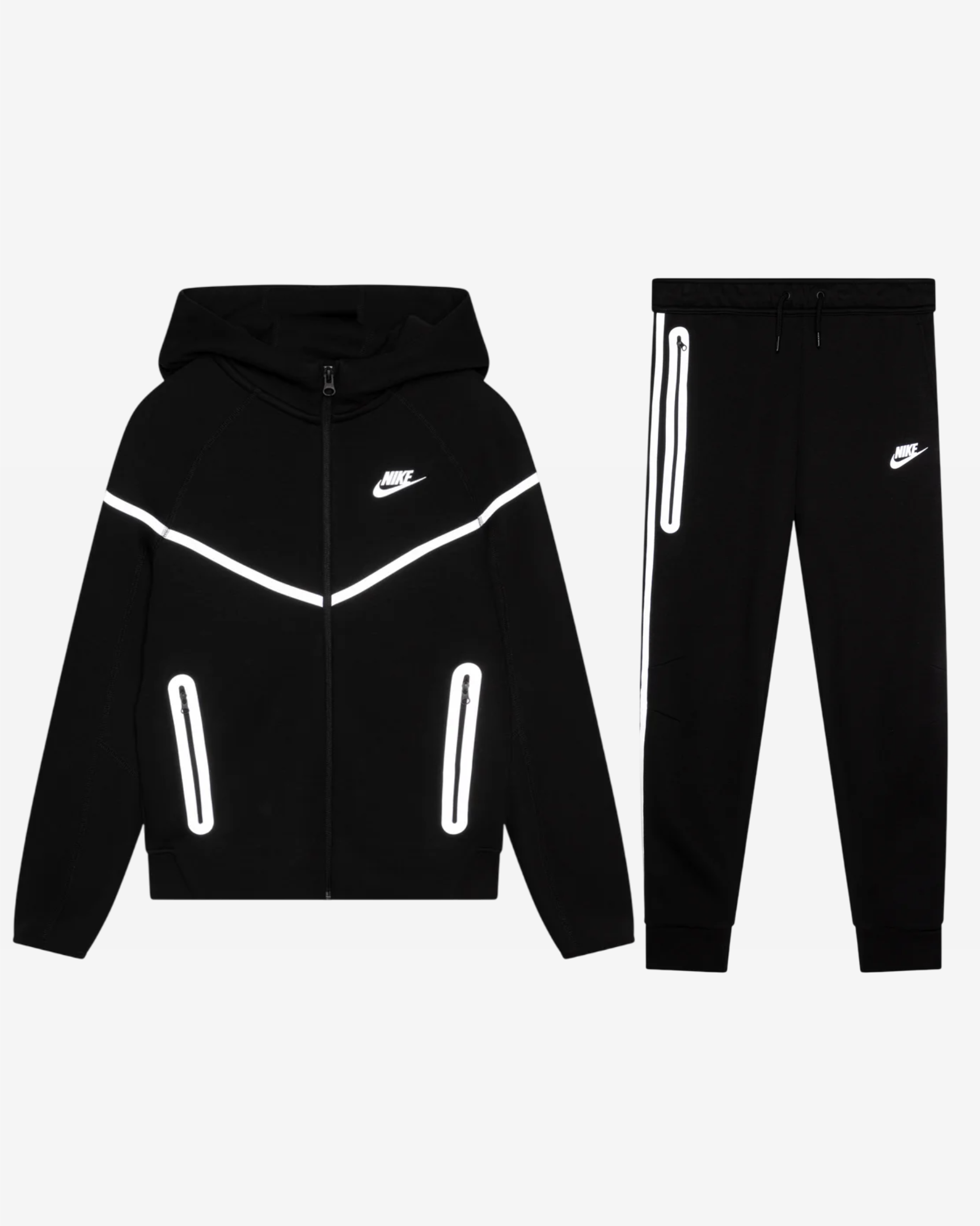 Black Tech Fleece Zip-Up Reflective