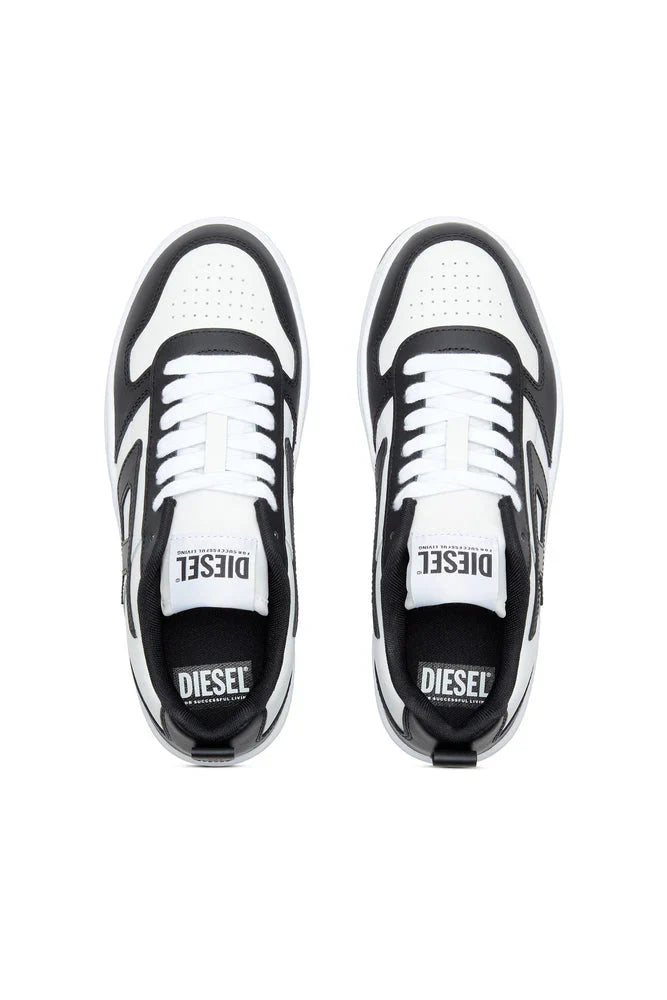 Diesel Mens S-Ukiyo V2 Low Black And White Sneaker