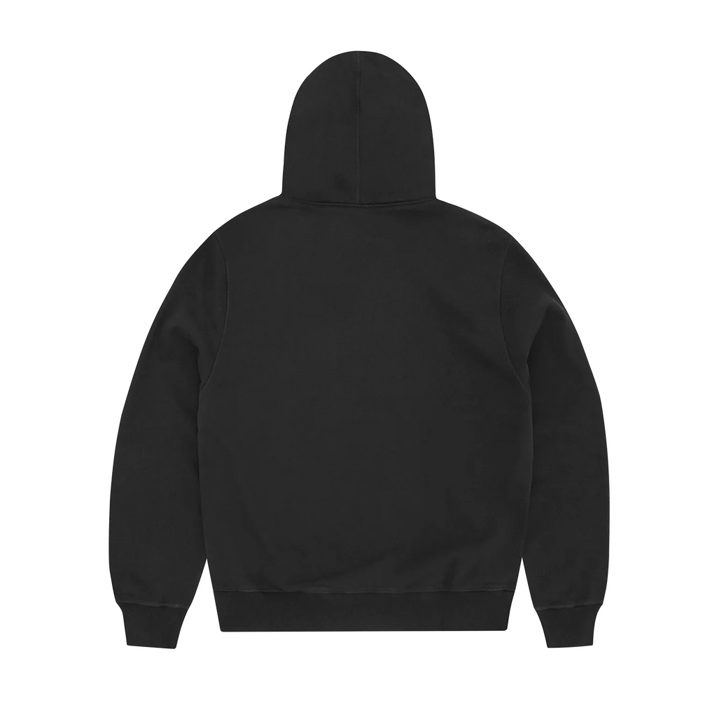 SATIN C STAR APPLIQUÉ HOODIE [BLACK]