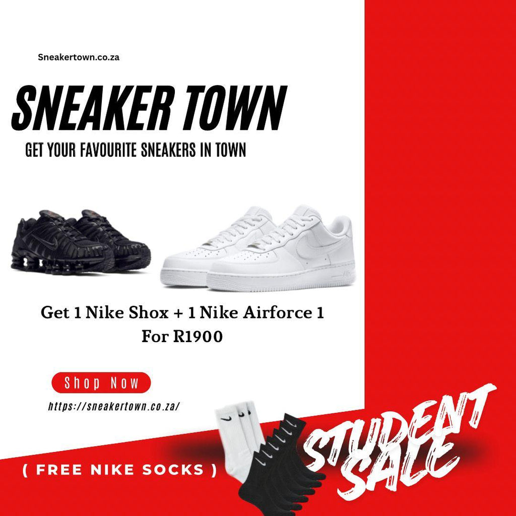 1x Nike Shox TL and 1x Nike AirForce 1 Sneaker - Student Combo Sale
