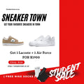 1x Lacoste Court Cage and 1x Nike AirForce 1 Sneaker - Student Combo Sale