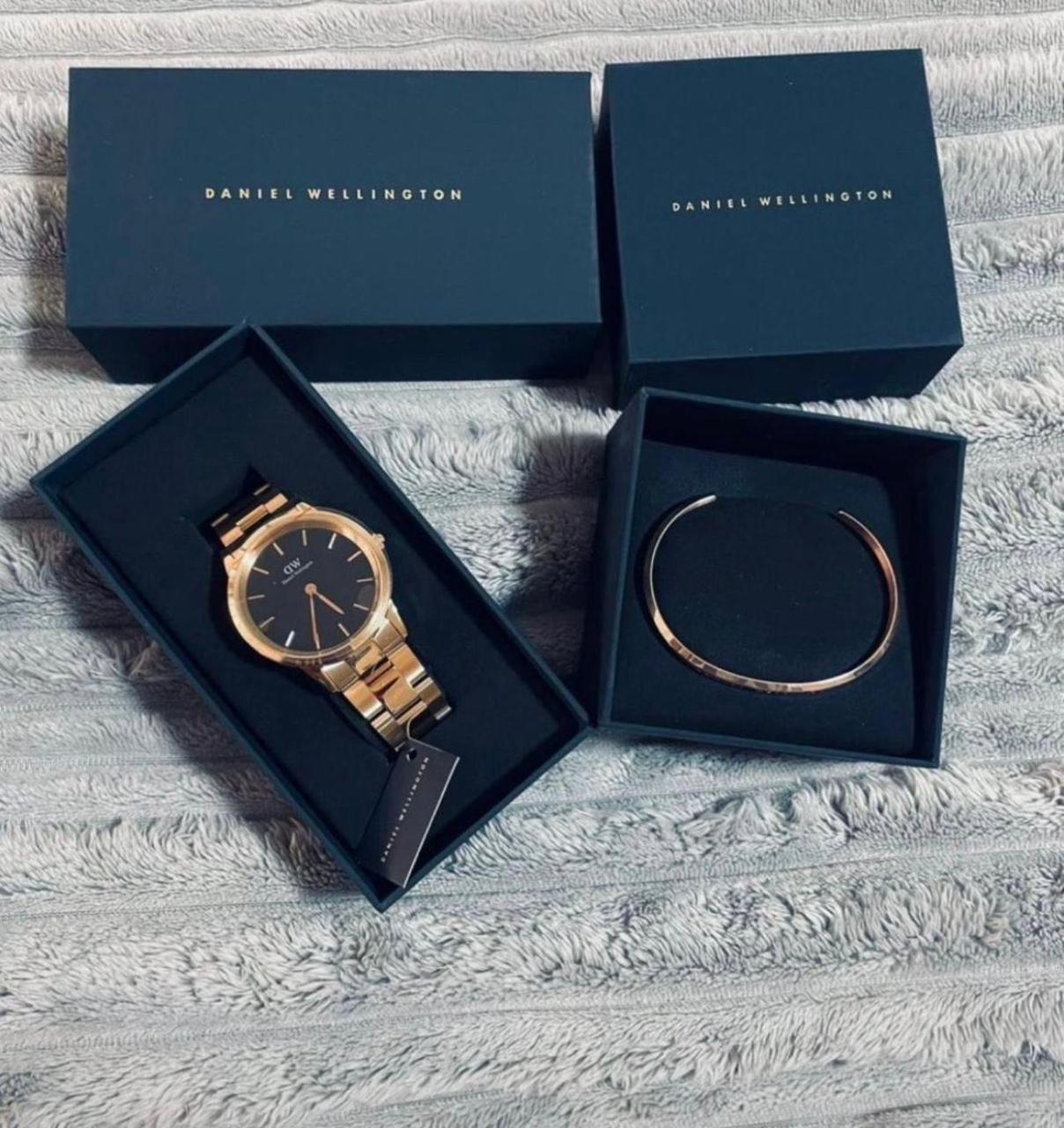 Daniel Wellington Iconic Link Black Watch + Elan Bracelet RG
