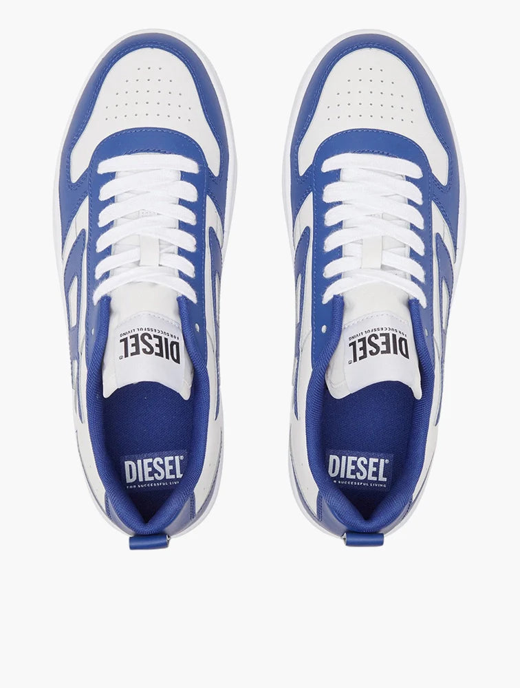 Diesel Mens S-Ukiyo V2 Low Blue And White Sneaker