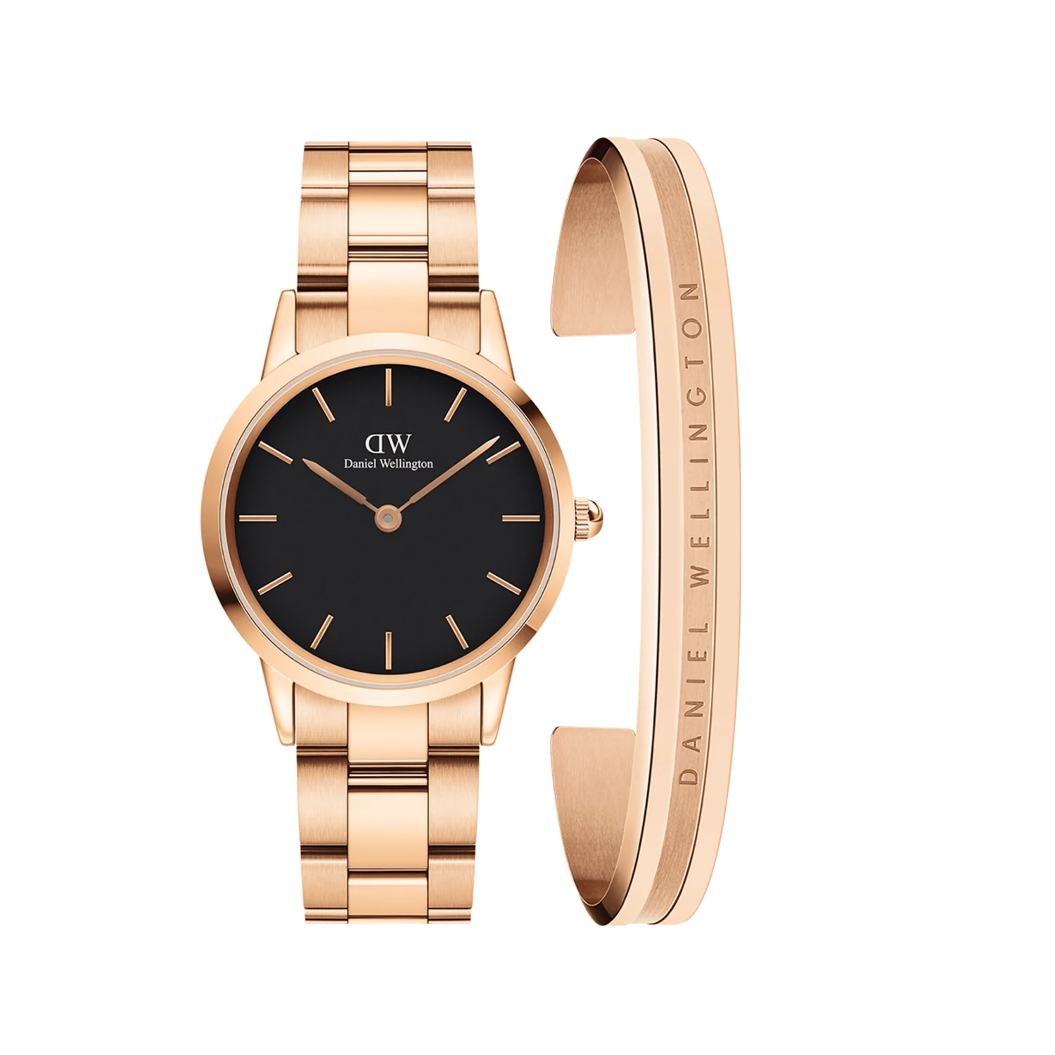 Daniel Wellington Iconic Link Black Watch + Elan Bracelet RG