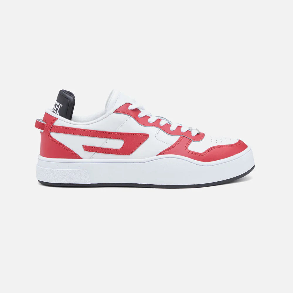 Diesel Mens S-Ukiyo V2 Low Red and White Sneaker