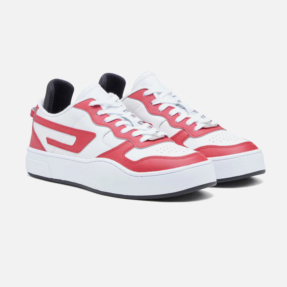 Diesel Mens S-Ukiyo V2 Low Red and White Sneaker